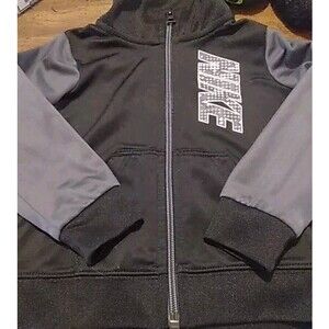 Boys Nike Full Zip jacket Black/grey 18 month infant movk neck
